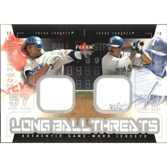 2003 Fleer Genuine Longball Threats Dual Swatch #3 Alex Rodriguez/Rafael Palmeiro