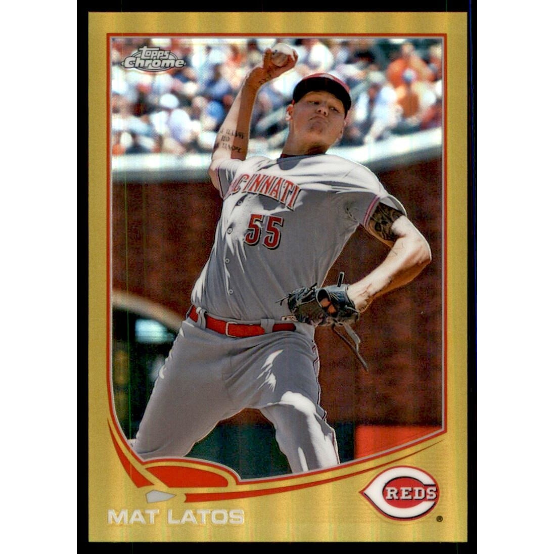2013 Topps Chrome Gold Refractors #137 Mat Latos. rookie card picture