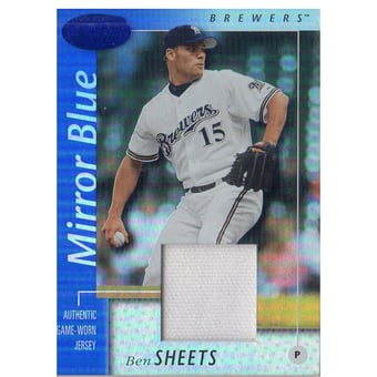 2002 Leaf Certified Mirror Blue #5 Ben Sheets Jsy