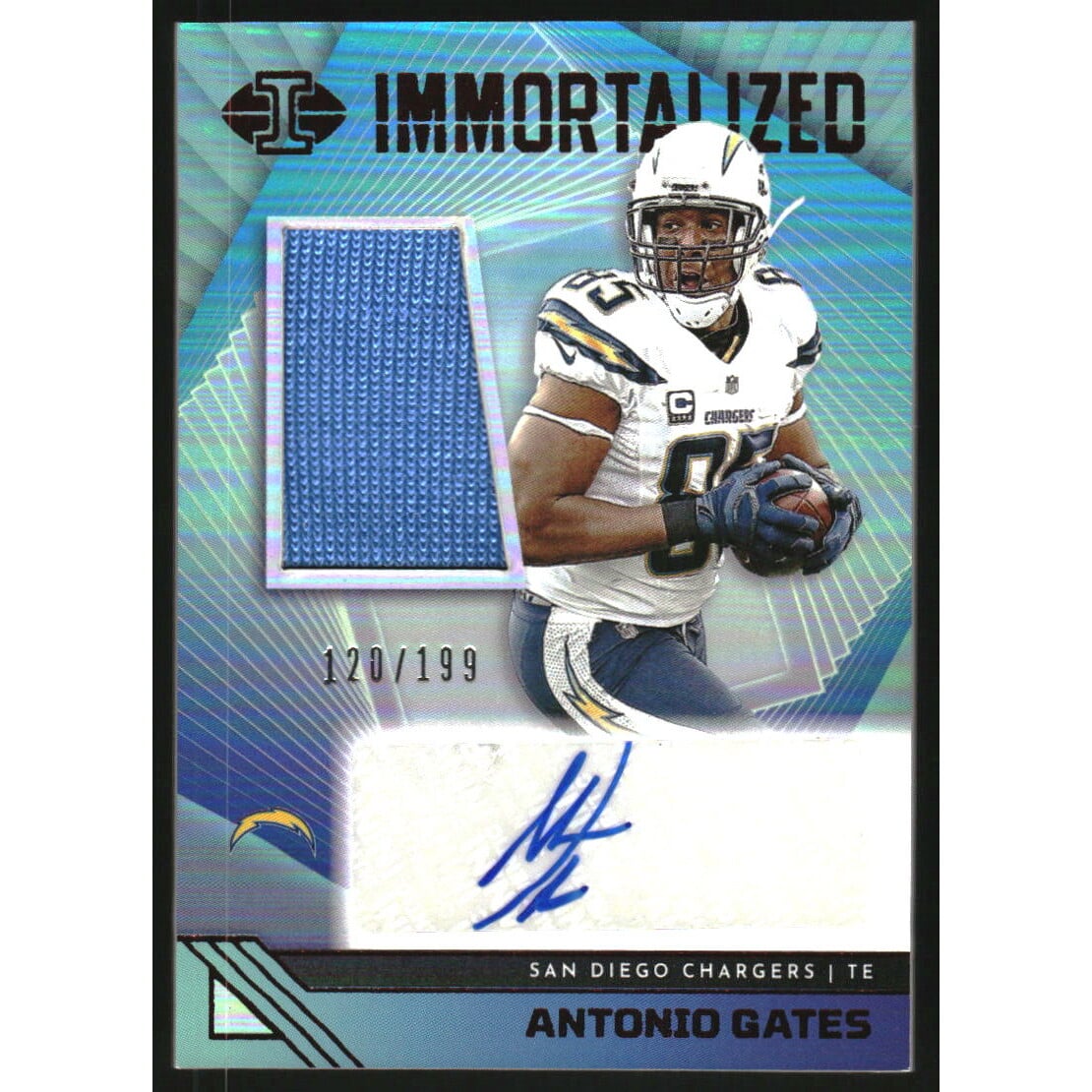 2023 Panini Illusions Immortalized Jersey Autographs Red #4 Antonio Gates. rookie card picture