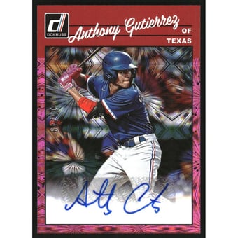 2023 Donruss Retro '90 Signatures Pink Fireworks #93 Anthony Gutierrez/49