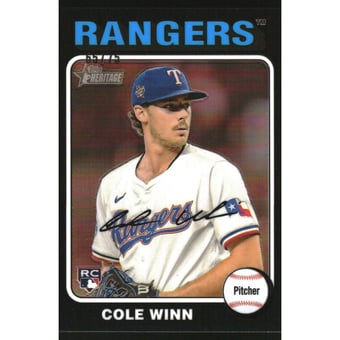 2024 Topps Heritage Chrome Black Refractors #652 Cole Winn HN