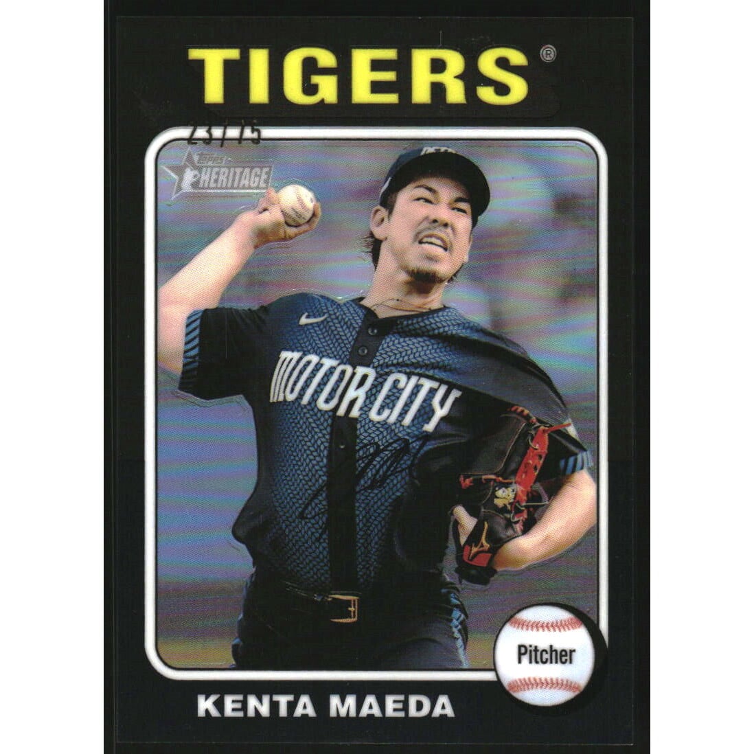 2024 Topps Heritage Chrome Black Refractors #544 Kenta Maeda HN. rookie card picture