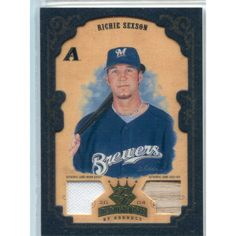 2004 Diamond Kings DK Materials Framed Gold #12 Richie Sexson Bat-Jsy/5