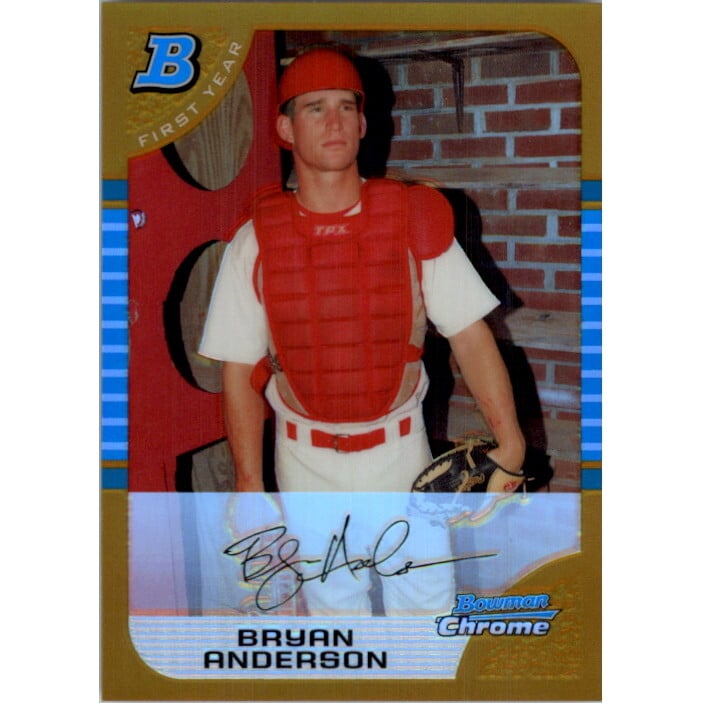 2005 Bowman Chrome Draft Gold Refractors #BDP98 Bryan Anderson FY. rookie card picture