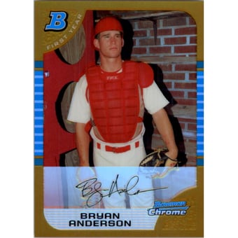 2005 Bowman Chrome Draft Gold Refractors #BDP98 Bryan Anderson FY