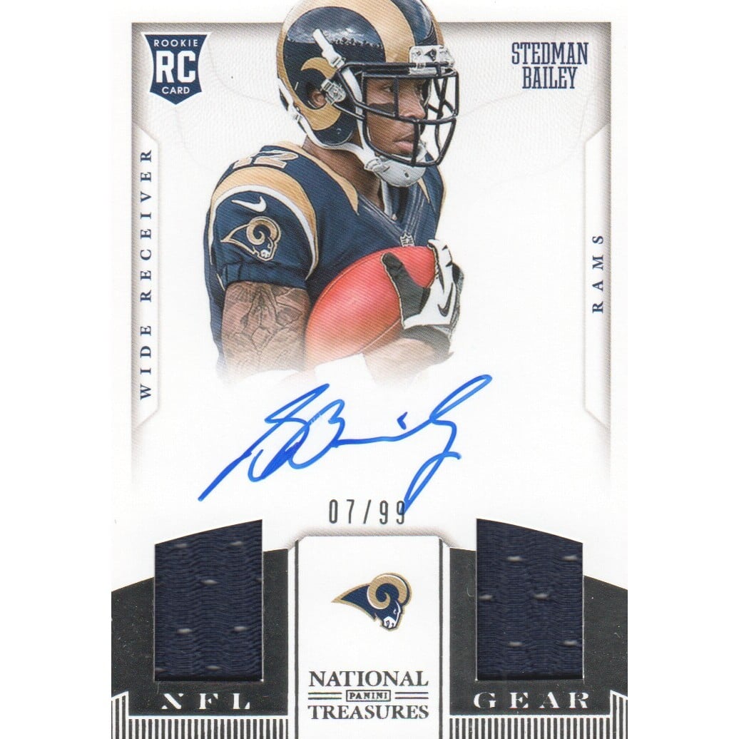 2013 Panini National Treasures Rookie NFL Gear Dual Materials Signatures #33 Stedman Bailey. rookie card picture