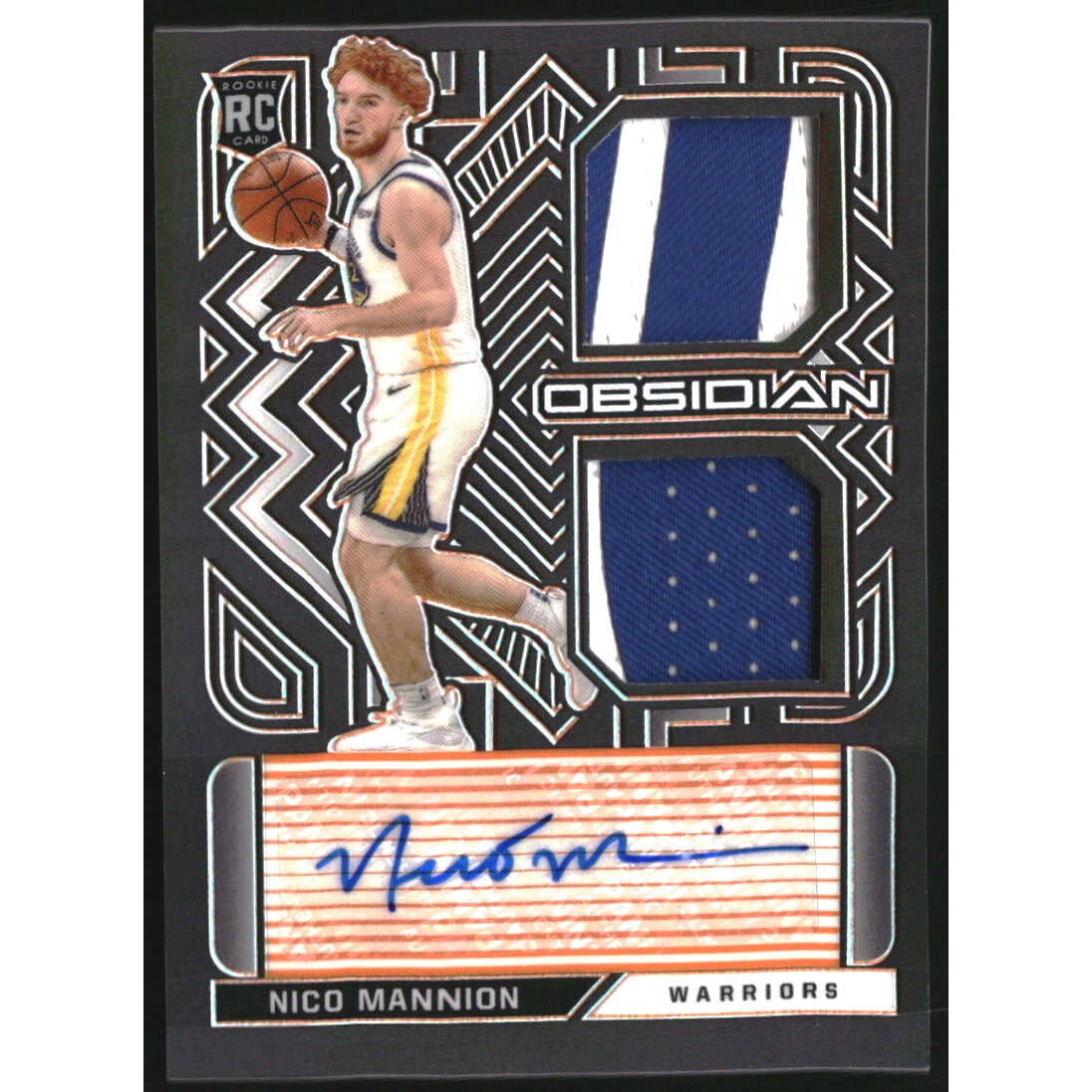 2020-21 Panini Obsidian Rookie Jersey Ink Electric Etch Orange #39 Nico Mannion