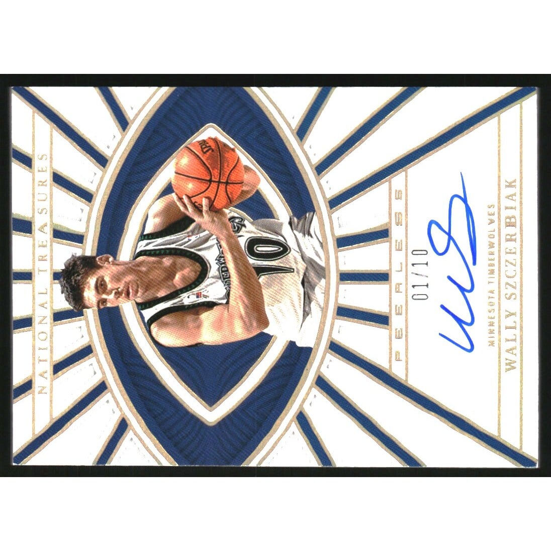 2022-23 Panini National Treasures Peerless Signatures Gold #31 Wally Szczerbiak. rookie card picture