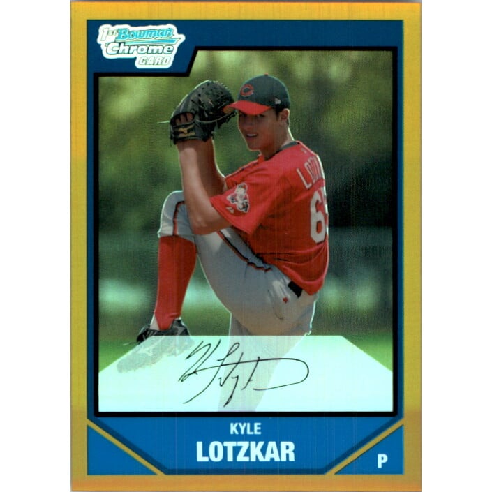 2007 Bowman Chrome Draft Draft Picks Gold Refractors #BDPP11 Kyle Lotzkar. rookie card picture