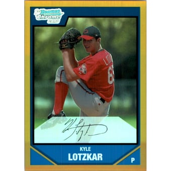 2007 Bowman Chrome Draft Draft Picks Gold Refractors #BDPP11 Kyle Lotzkar