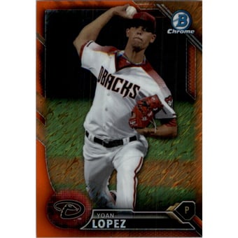 2016 Bowman Chrome Prospects Orange Shimmer Refractors #BCP144 Yoan Lopez