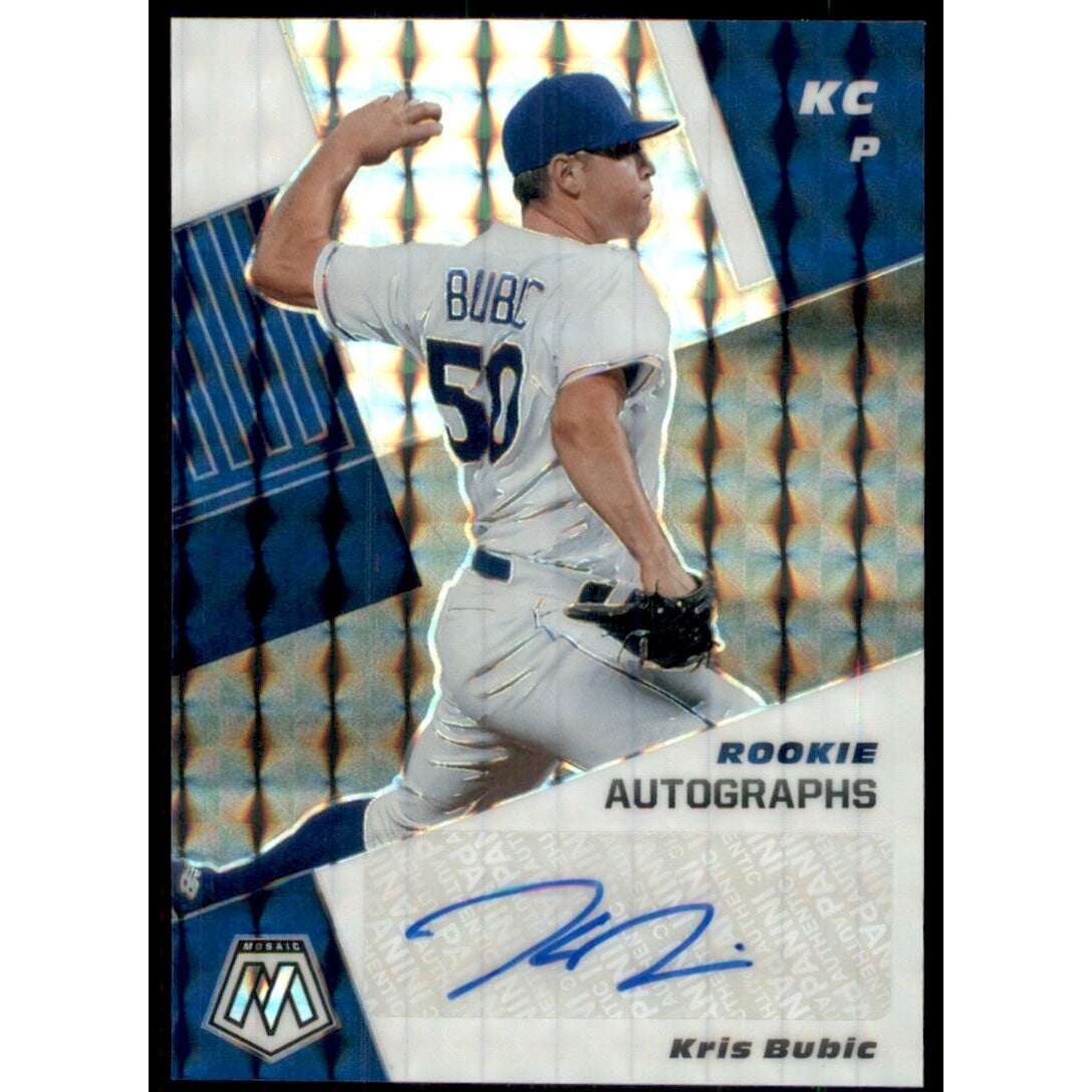 2021 Panini Mosaic Rookie Autographs Mosaic #25 Kris Bubic. rookie card picture