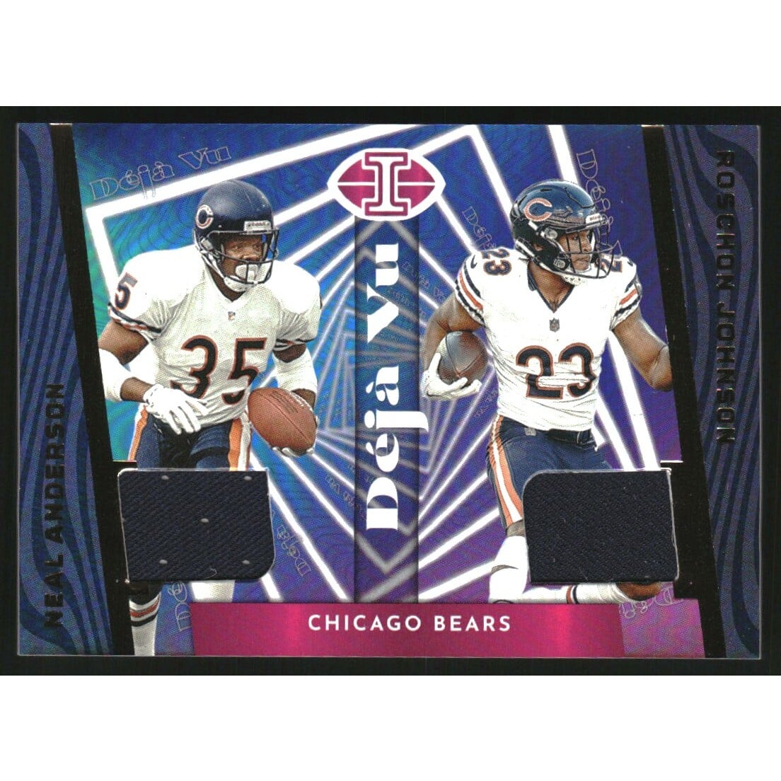 2023 Panini Illusions Deja Vu Materials #11 Neal Anderson/Roschon Johnson. rookie card picture