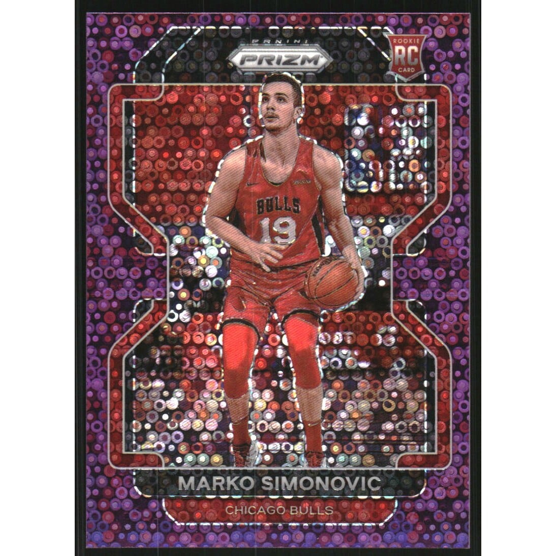 2021-22 Panini Prizm Prizms Fast Break Purple #166 Marko Simonovic. rookie card picture