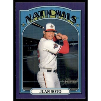2021 Topps Heritage Chrome Purple Refractors #35 Juan Soto