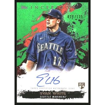 2021 Topps Inception Rookie and Emerging Stars Autographs Green #RESAEW Evan White