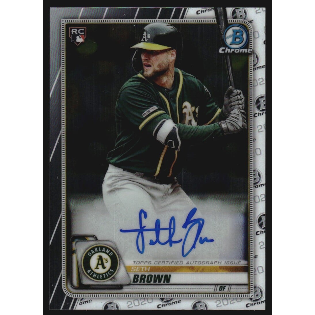 2020 Bowman Chrome Rookie Autographs #CRASB Seth Brown. rookie card picture