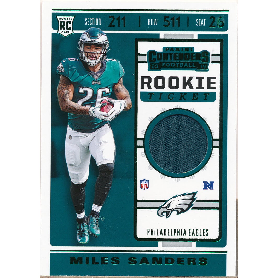 2019 Panini Contenders Rookie Ticket Swatches #RTS20 Miles Sanders. rookie card picture