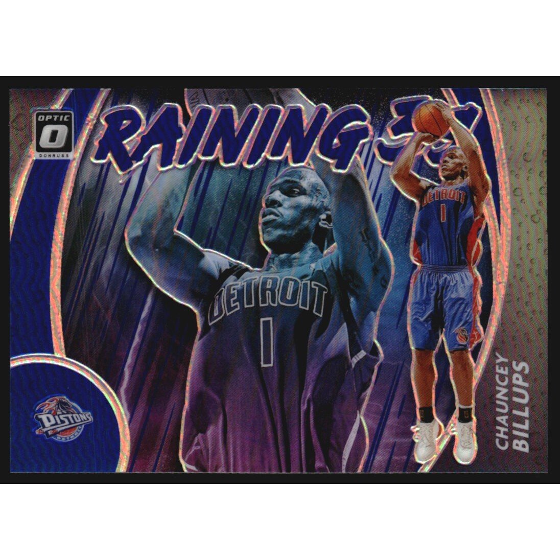 2020-21 Donruss Optic Raining 3s Blue #19 Chauncey Billups. rookie card picture