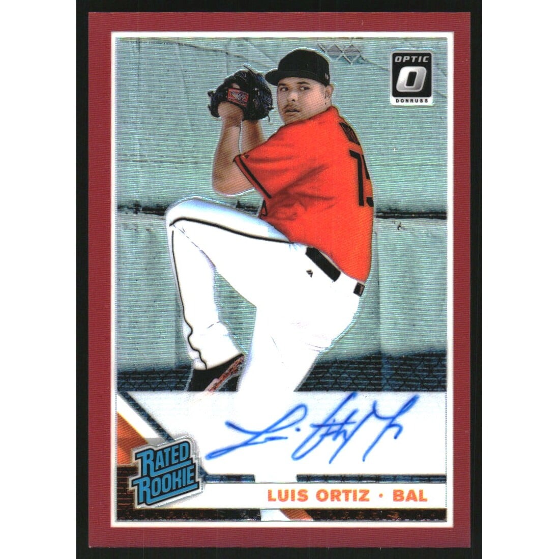 2019 Donruss Optic Rated Rookies Signatures Red #31 Luis Ortiz/50. rookie card picture