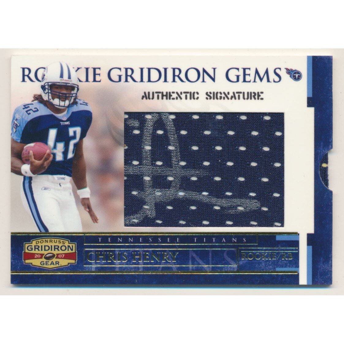 2007 Donruss Gridiron Gear #210 Chris Henry RB AU RC. rookie card picture