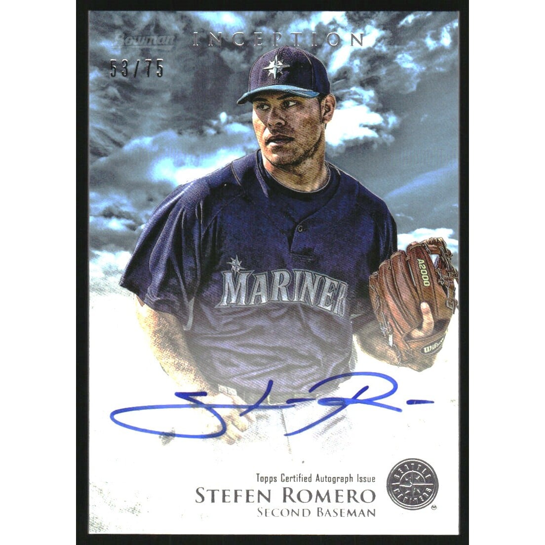 2013 Bowman Inception Prospect Autographs Blue #SR Stefen Romero. rookie card picture