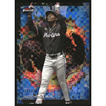 2024 Finest Blue Checkerboard Refractors #209 Jazz Chisholm Jr.
