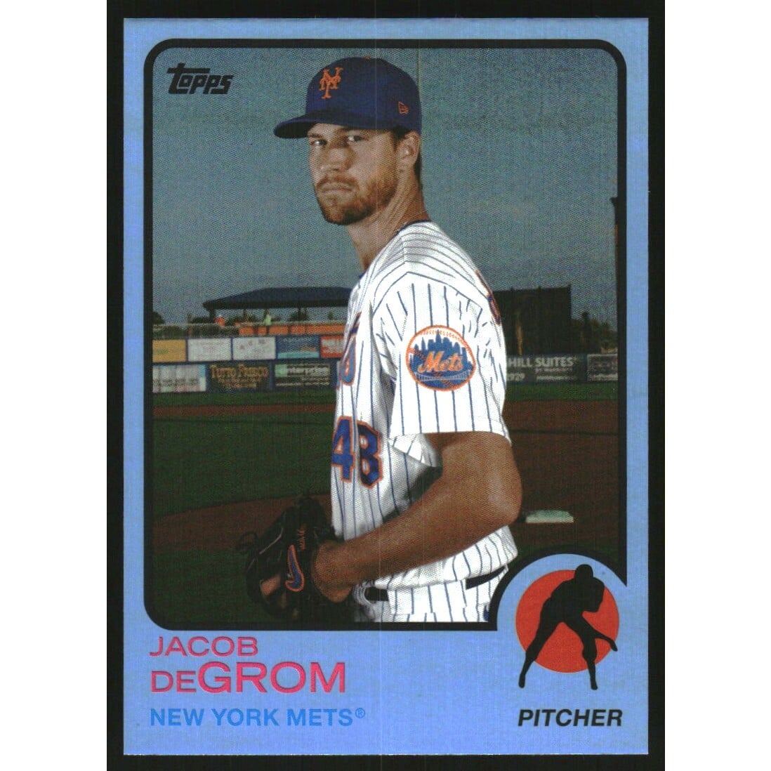 2021 Topps Archives Blue Foil #106 Jacob deGrom. rookie card picture