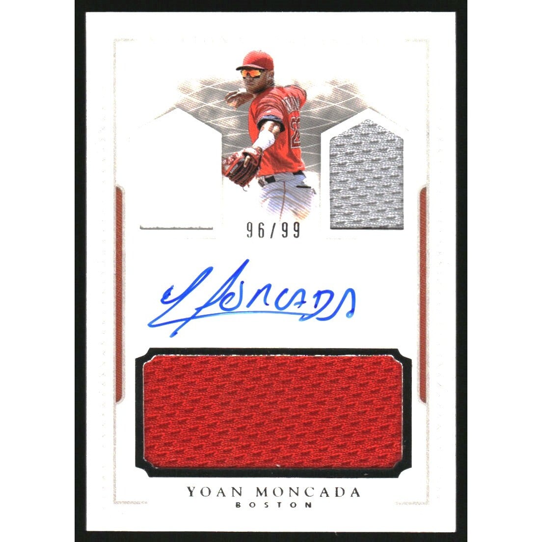 2016 Panini National Treasures Player's Collection Signature Materials #PCSYM Yoan Moncada/99. rookie card picture