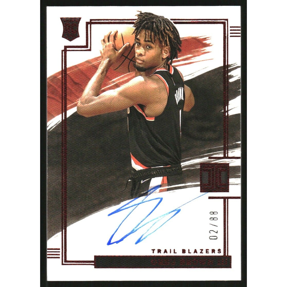 2021-22 Panini Impeccable Rookie Autographs Asia #23 Greg Brown III. rookie card picture