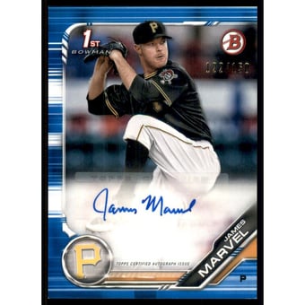 2019 Bowman Prospect Autographs Blue #PAJM James Marvel
