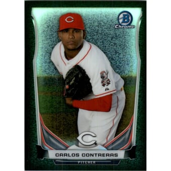 2014 Bowman Chrome Prospects Series 2 Black Static Refractors #BCP7 Carlos Contreras