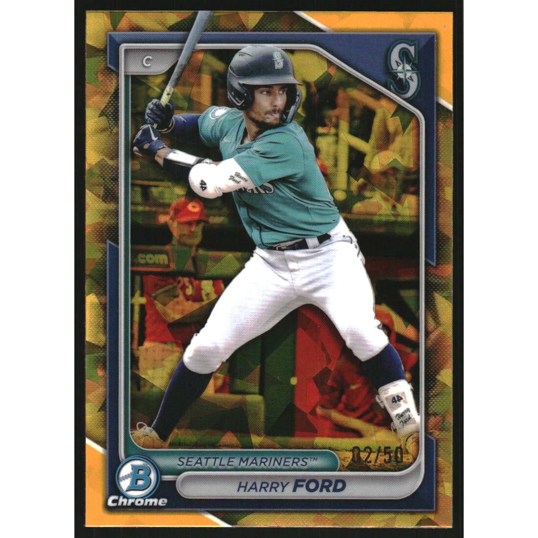 2024 Bowman Chrome Draft Sapphire Gold Refractors #BDC25 Harry Ford. rookie card picture
