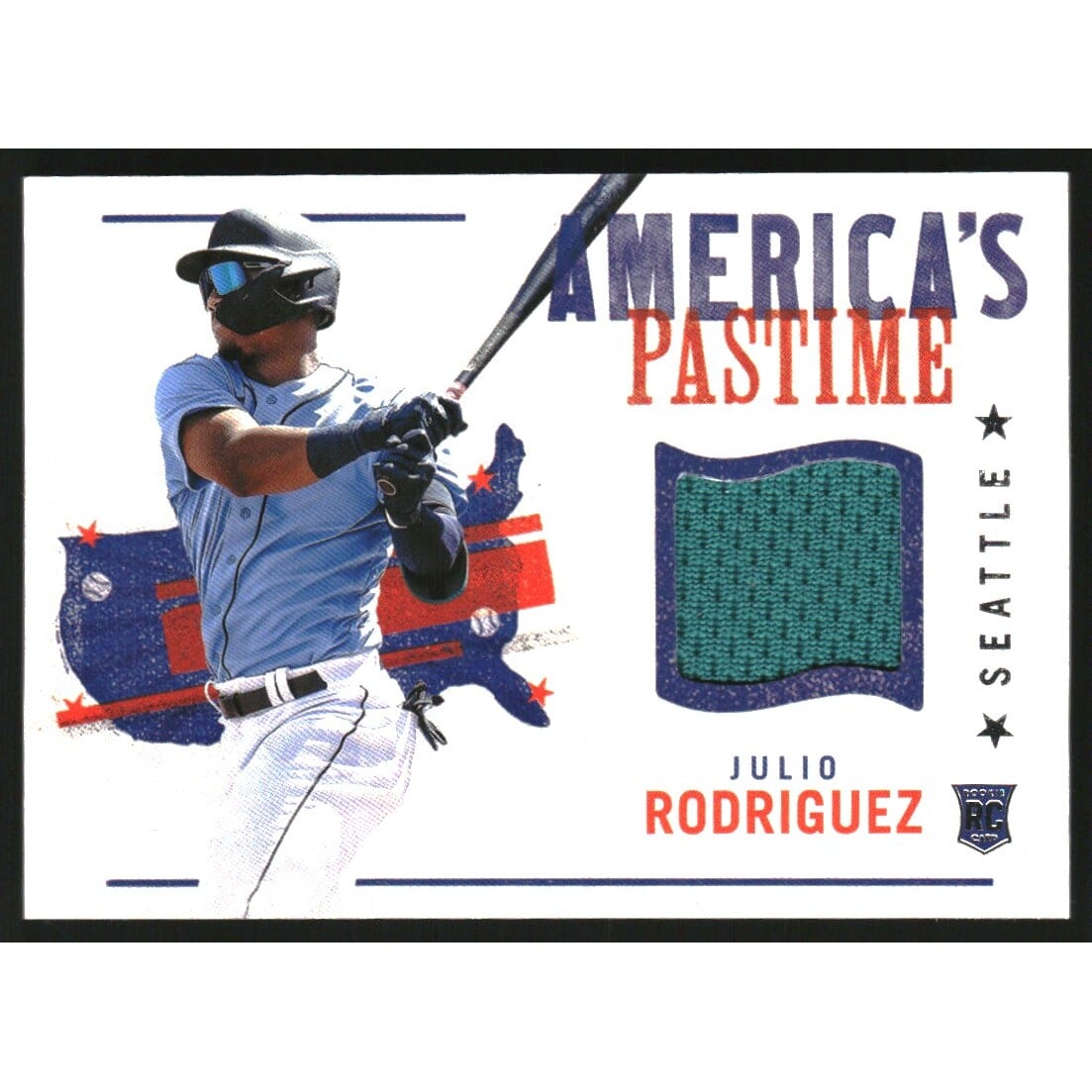 2022 Panini Chronicles America's Pastime Swatches #21 Julio Rodriguez. rookie card picture