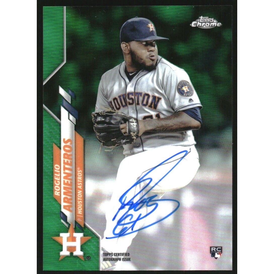 2020 Topps Chrome Rookie Autographs Green Refractors #RARA Rogelio Armenteros. rookie card picture