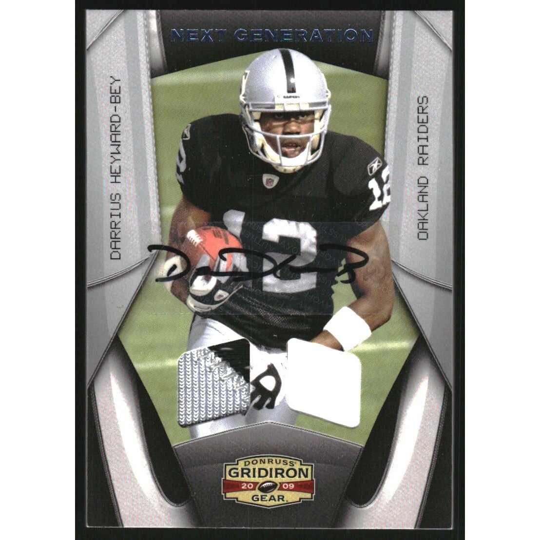 2009 Donruss Gridiron Gear Next Generation Jerseys Combos Autographs Prime #16 Darrius Heyward-Bey. rookie card picture