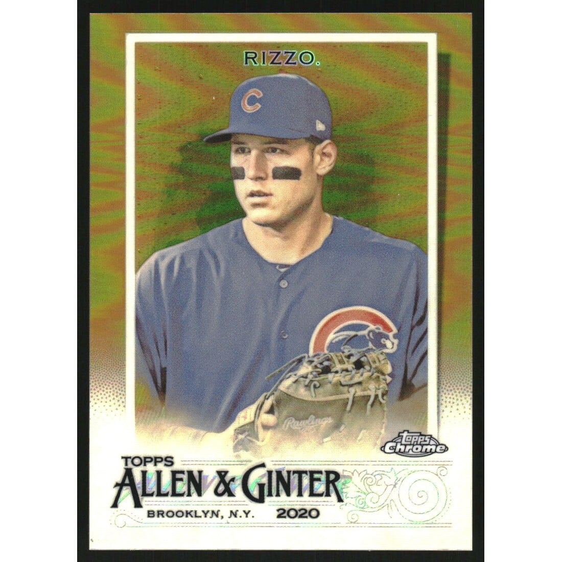 2020 Topps Allen and Ginter Chrome Gold Refractors #86 Anthony Rizzo. rookie card picture