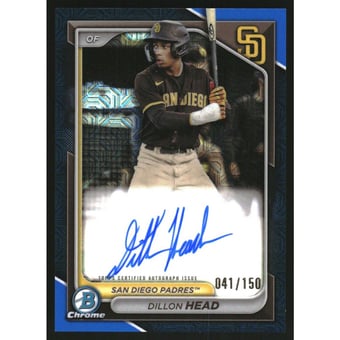 2024 Bowman Chrome Mega Box Autographs Blue Refractors #BMADH Dillon Head