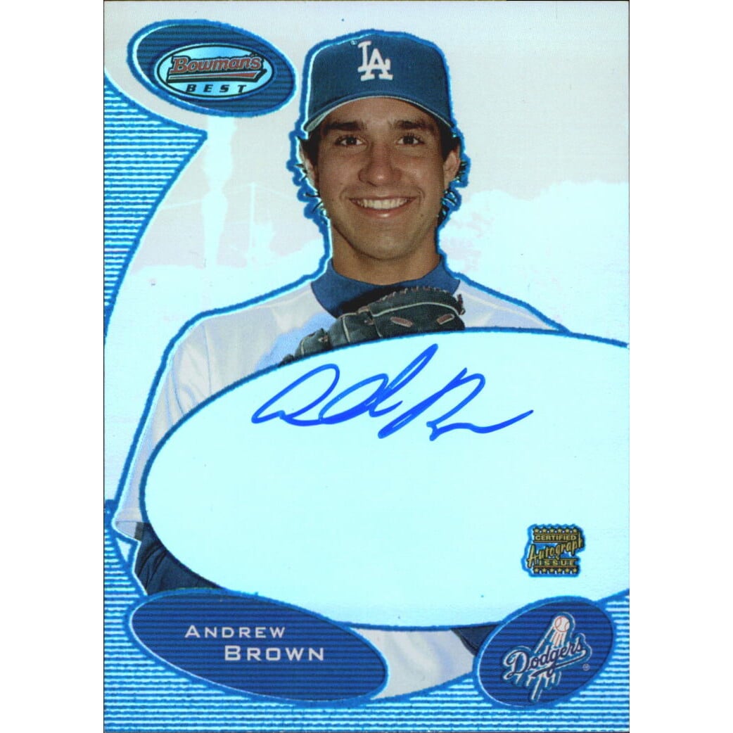 2003 Bowman's Best Blue #AB Andrew Brown FY AU. rookie card picture