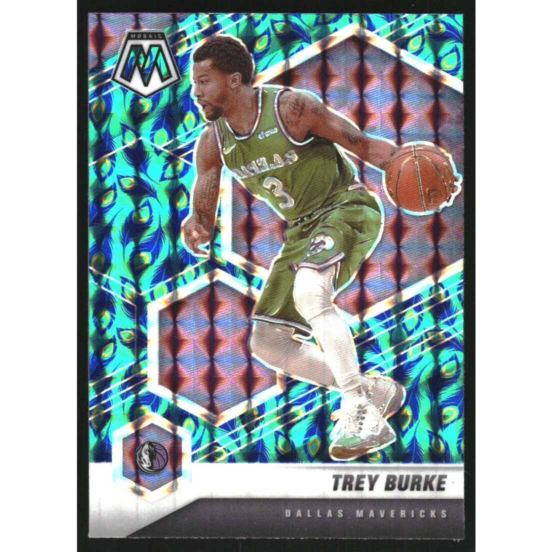 2020-21 Panini Mosaic Mosaic Choice Peacock #110 Trey Burke. rookie card picture