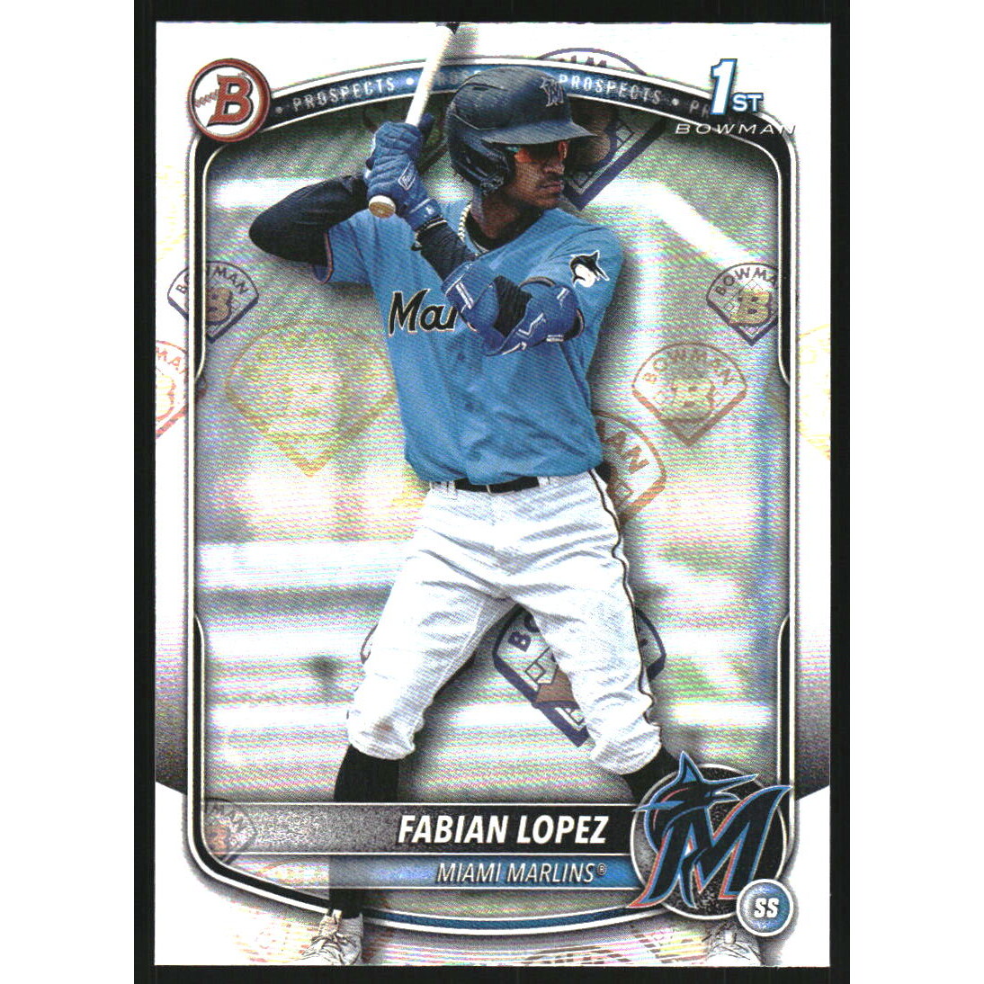 2025 Bowman Prospects Retro Logo Pattern #BP19 Fabian Lopez 2025 Bowman Prospects Retro Logo Pattern #BP19 Fabian Lopez