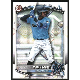 2025 Bowman Prospects Retro Logo Pattern #BP19 Fabian Lopez