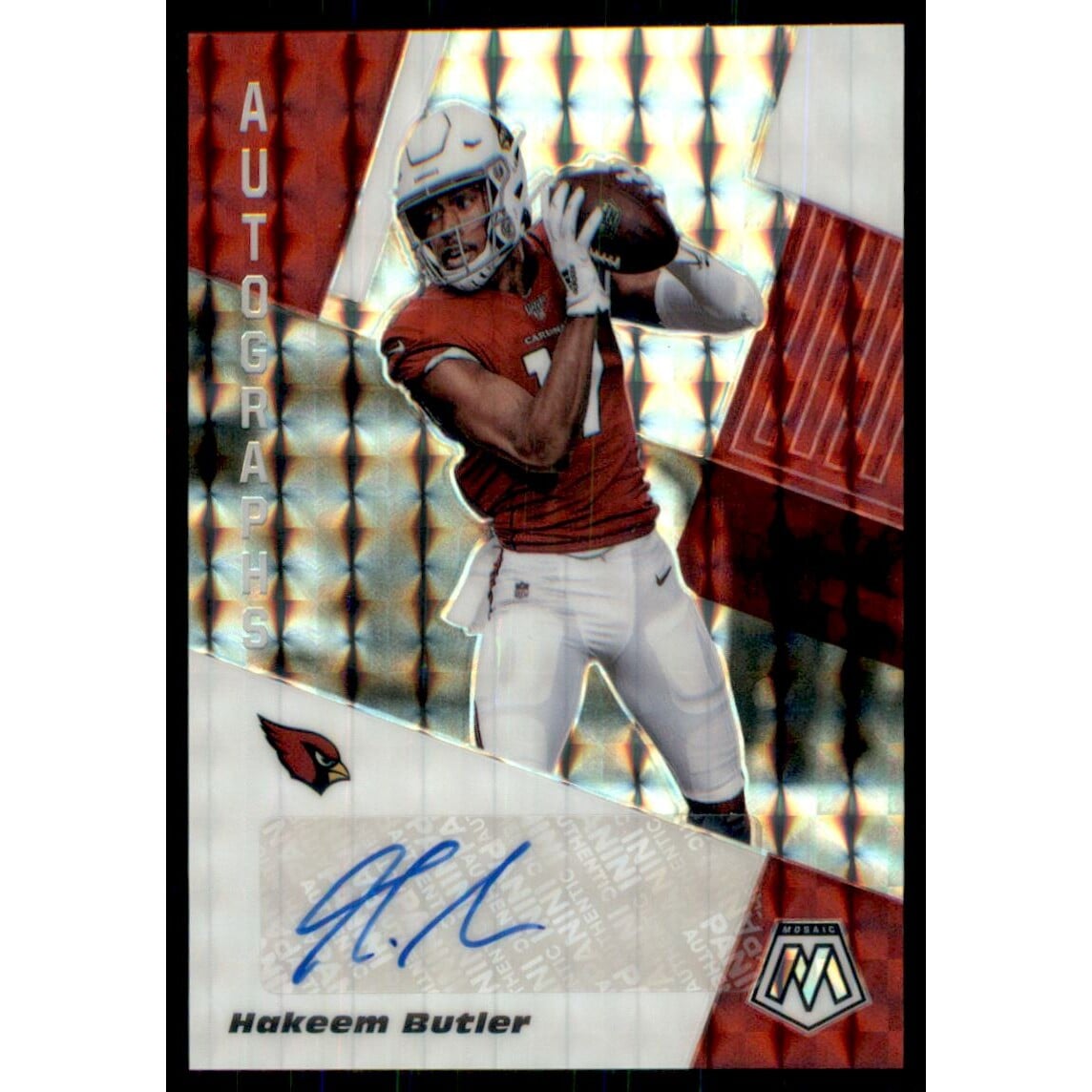 2020 Panini Mosaic Autographs Mosaic #20 Hakeem Butler. rookie card picture