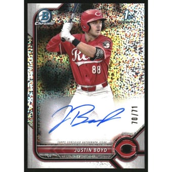 2022 Bowman Chrome Draft Autographs Sparkle Refractors #CDAJBD Justin Boyd