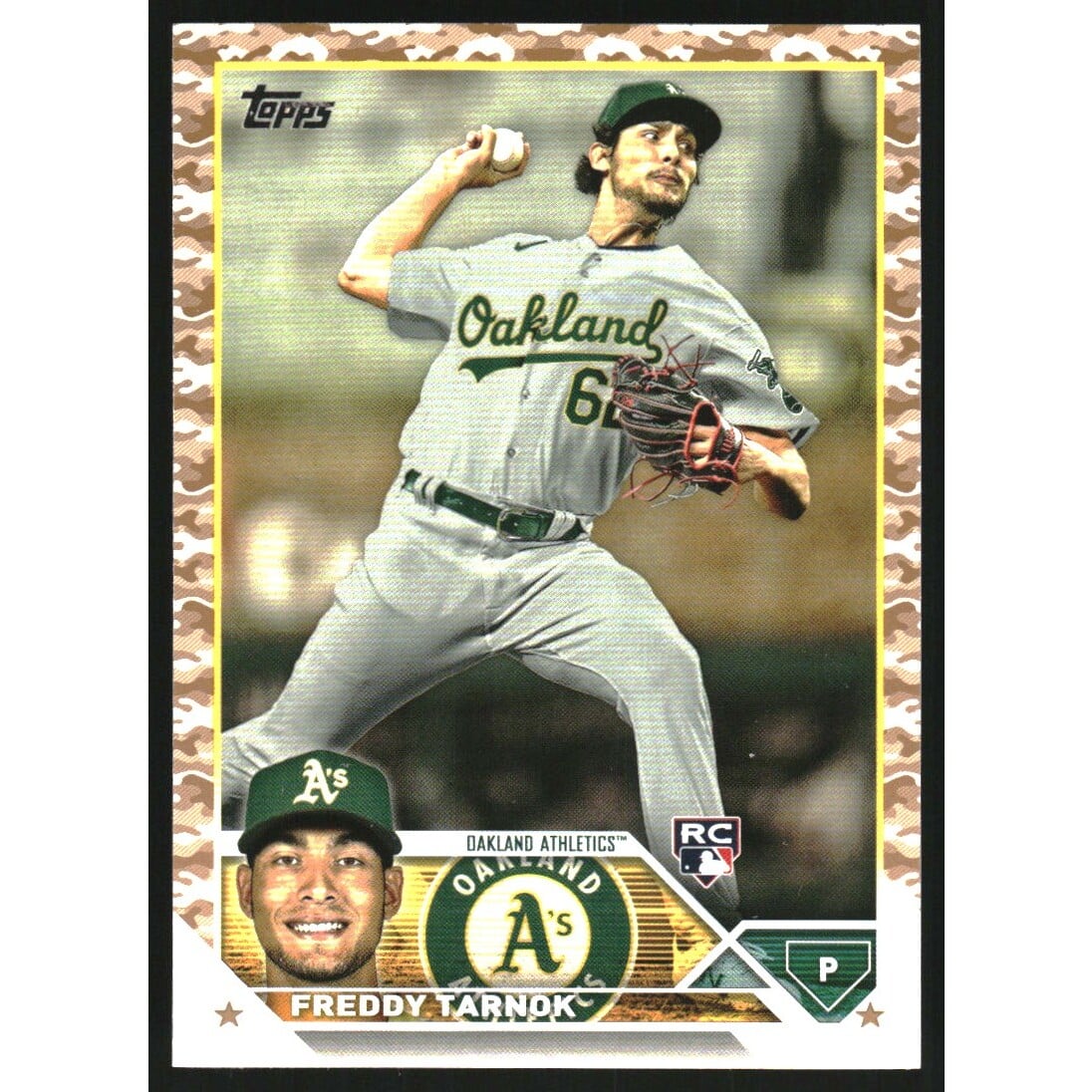 2023 Topps Memorial Day Camo #608 Freddy Tarnok. rookie card picture