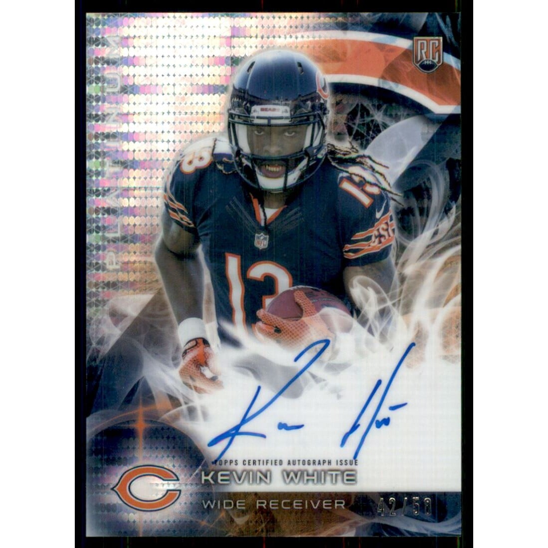 2015 Topps Platinum Autographs Pulsar Refractors #ARKW Kevin White. rookie card picture