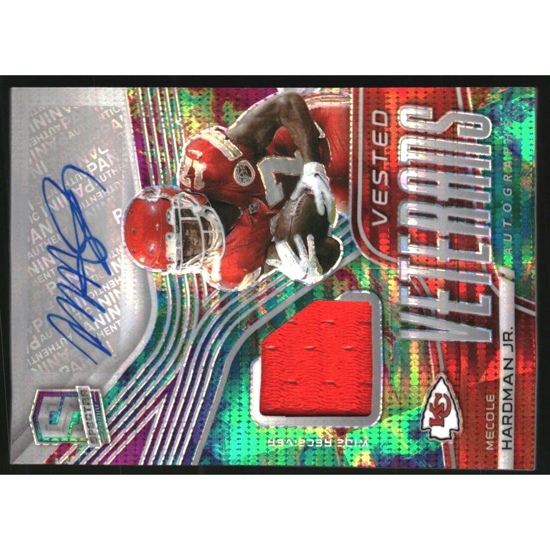2021 Panini Spectra Vested Veterans Jersey Autographs Celestial #14 Mecole Hardman Jr./35. rookie card picture