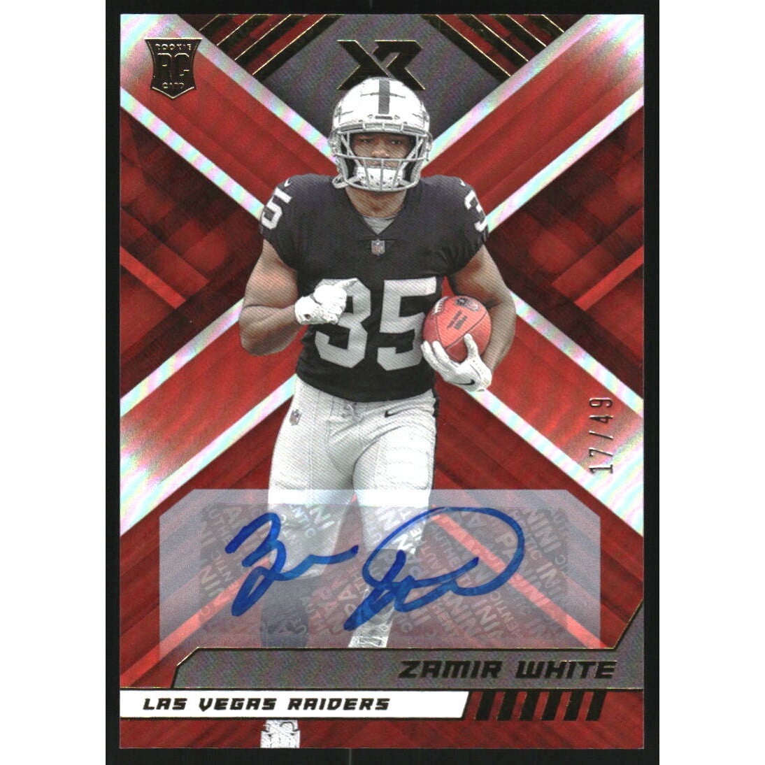 2022 Panini XR Autographs Orange #134 Zamir White. rookie card picture