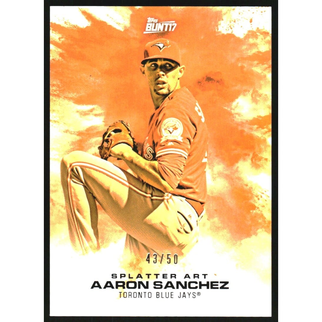 2017 Topps Bunt Splatter Art Orange #SPAS Aaron Sanchez. rookie card picture